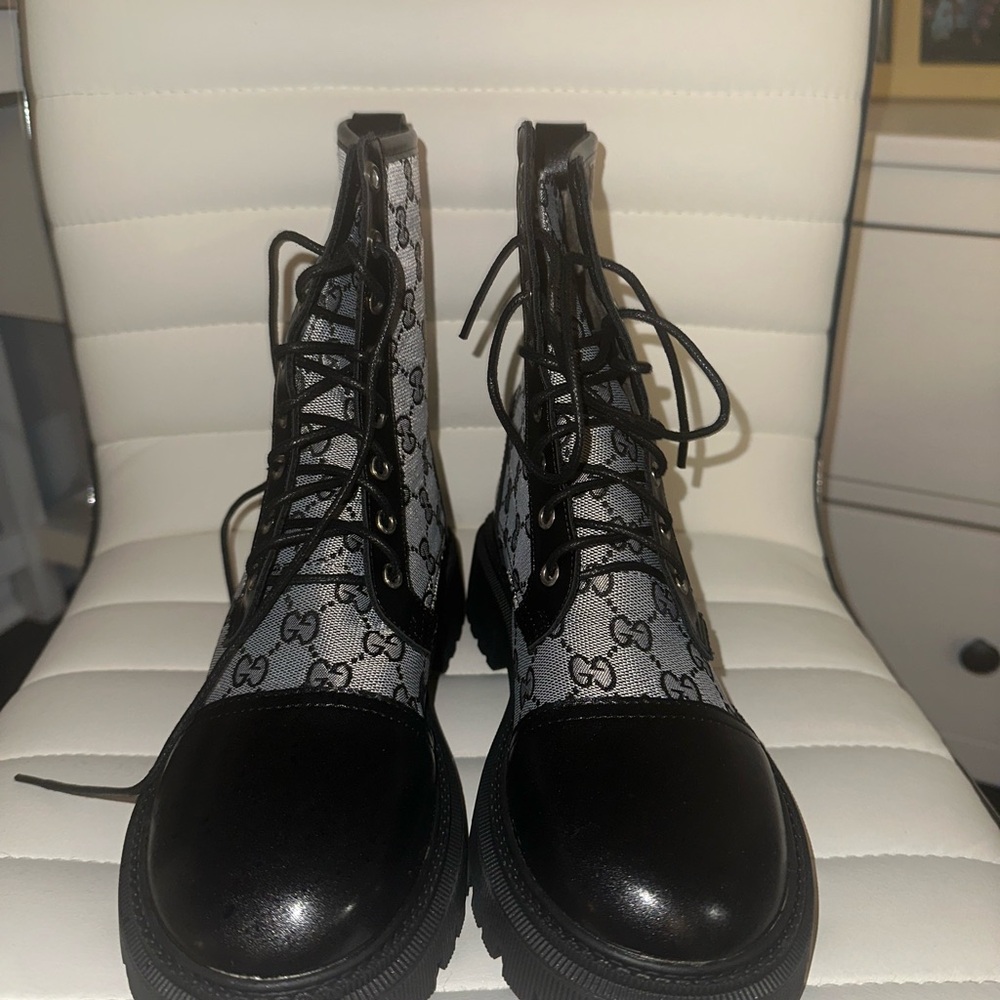 Gucci Women's Black Monogram Boots